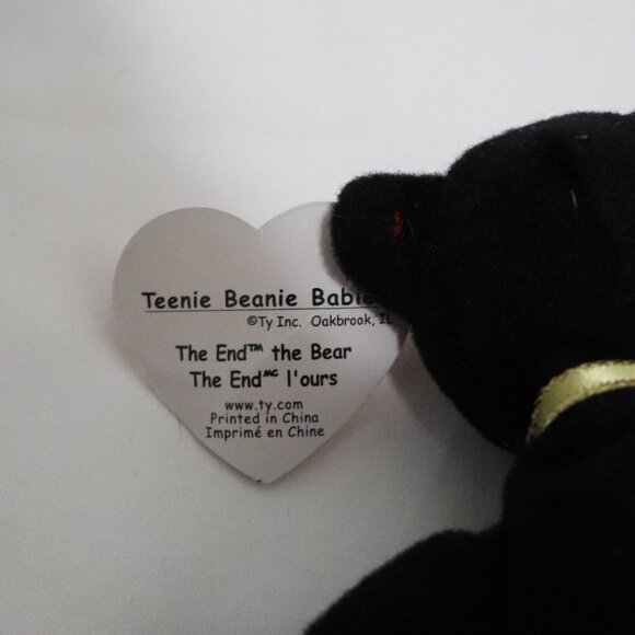 Vintage Original TY 'The End' Rare 1999 Black Beanie Baby Plush Toy - Picture 5 of 7